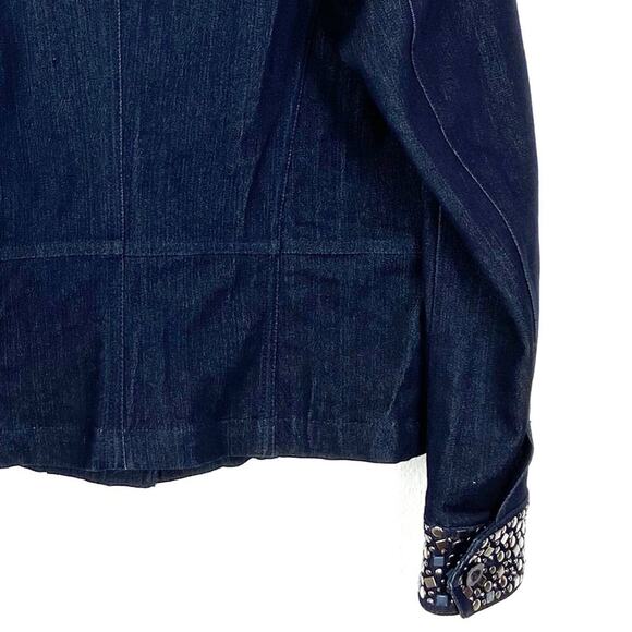 Christine Alexander Studded Jean Jacket Dressy Tailored Fit Western Boho Small - Picture 8 of 9